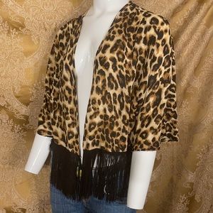 Leopard print kimono